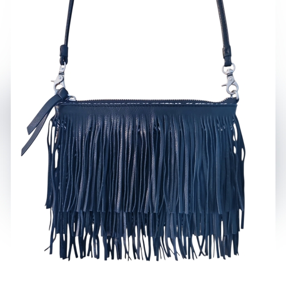 Sam Edelman Black and White Fringe Crossbody Bag - Picture 2 of 5